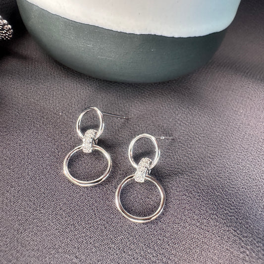 Double Circle Drop Earrings