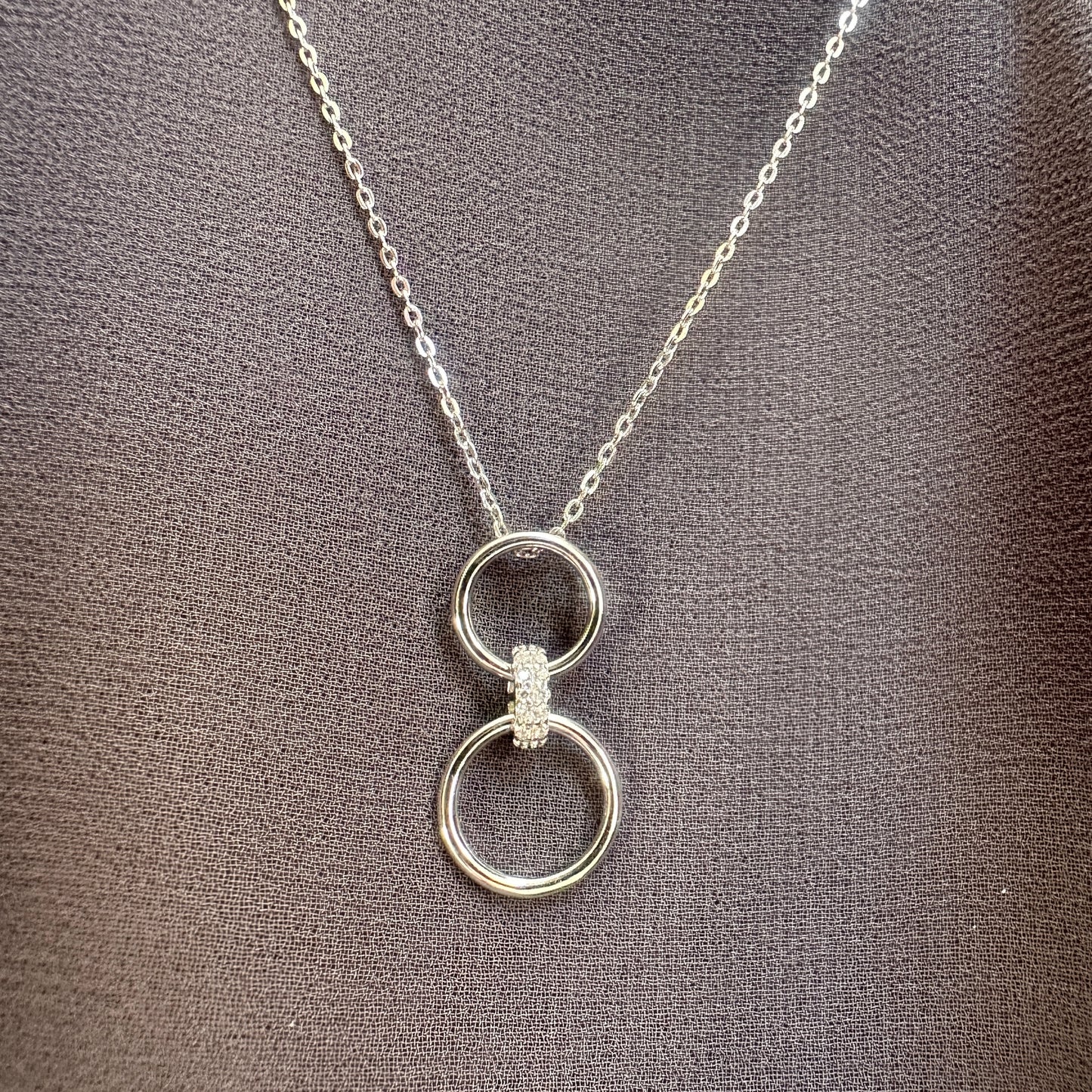 Double Circle Pendant Necklace