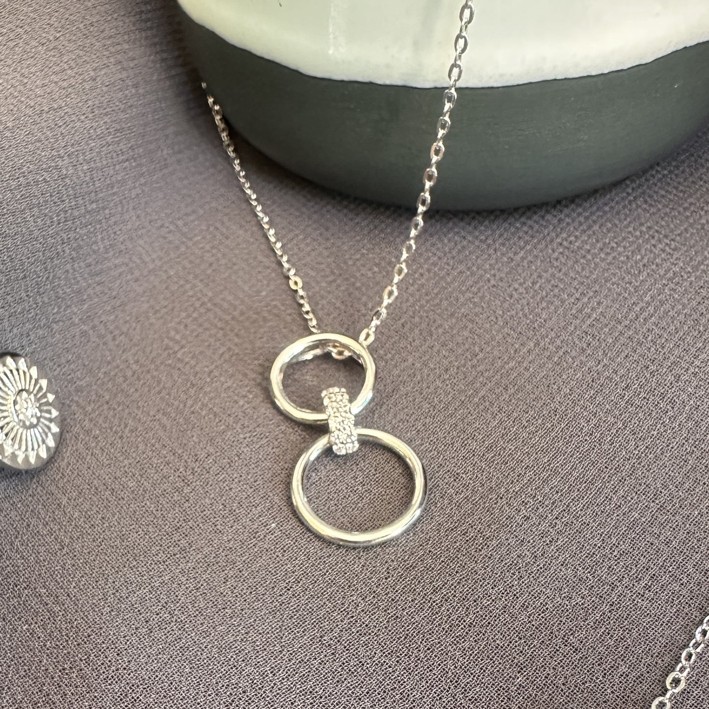 Double Circle Pendant Necklace