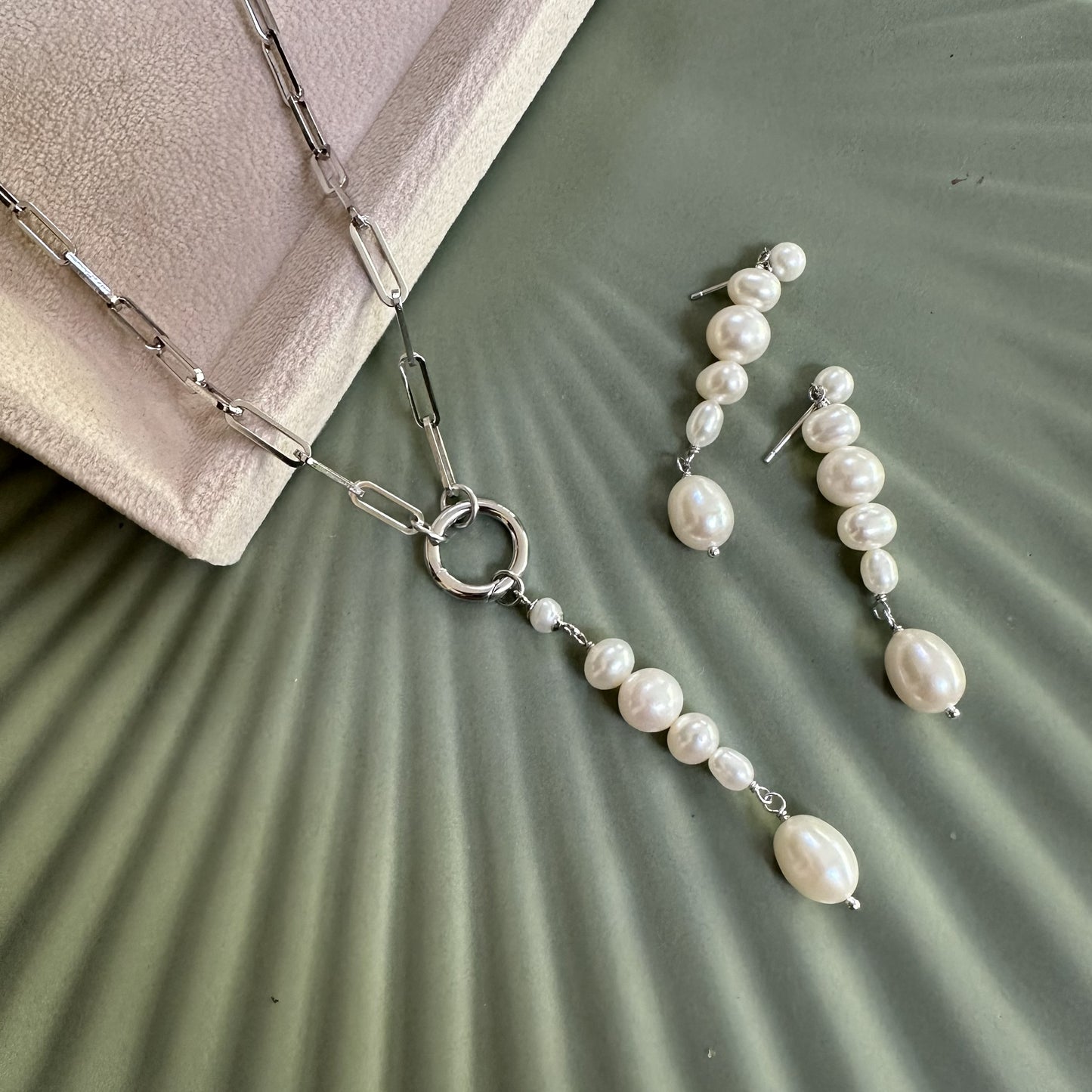 Modern Multi Pearl Drop Earrings