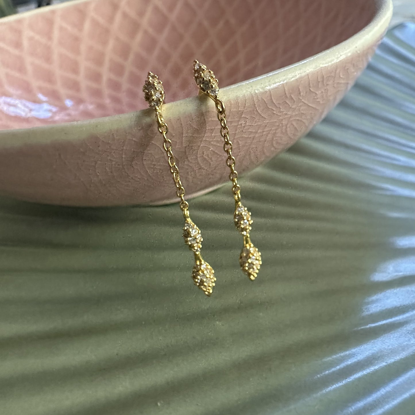 Modern Sparkle Drop Earrings