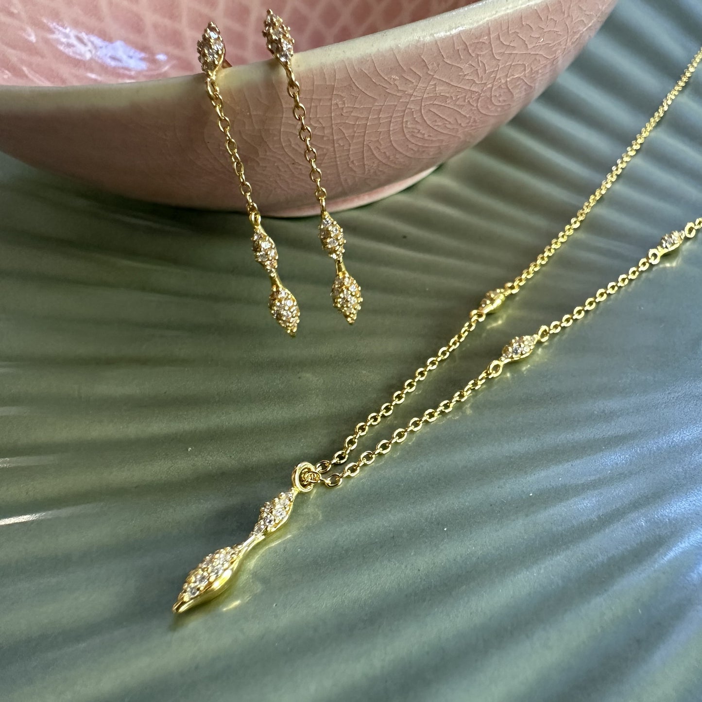 Modern Sparkle Drop Earrings