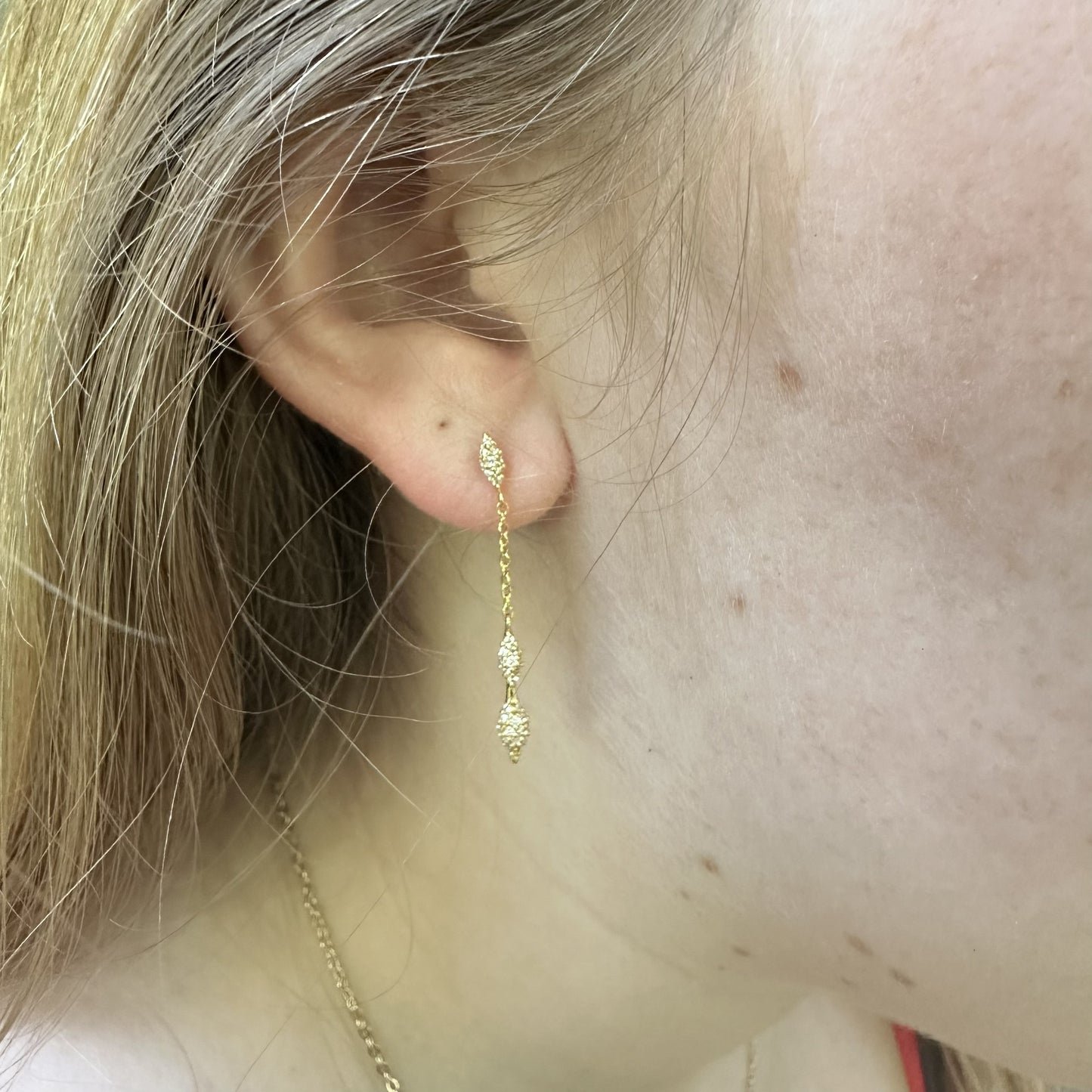Modern Sparkle Drop Earrings