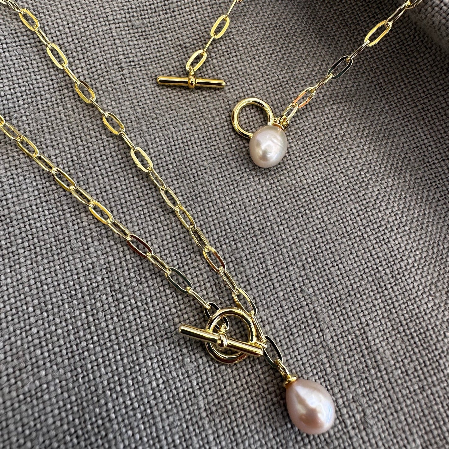 Freshwater Pearl T-Bar Necklace