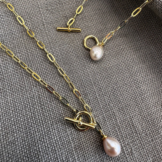 Freshwater Pearl T-Bar Necklace