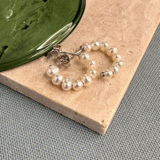 Pearl Envy Freshwater Pearl Medium Hoop Earring