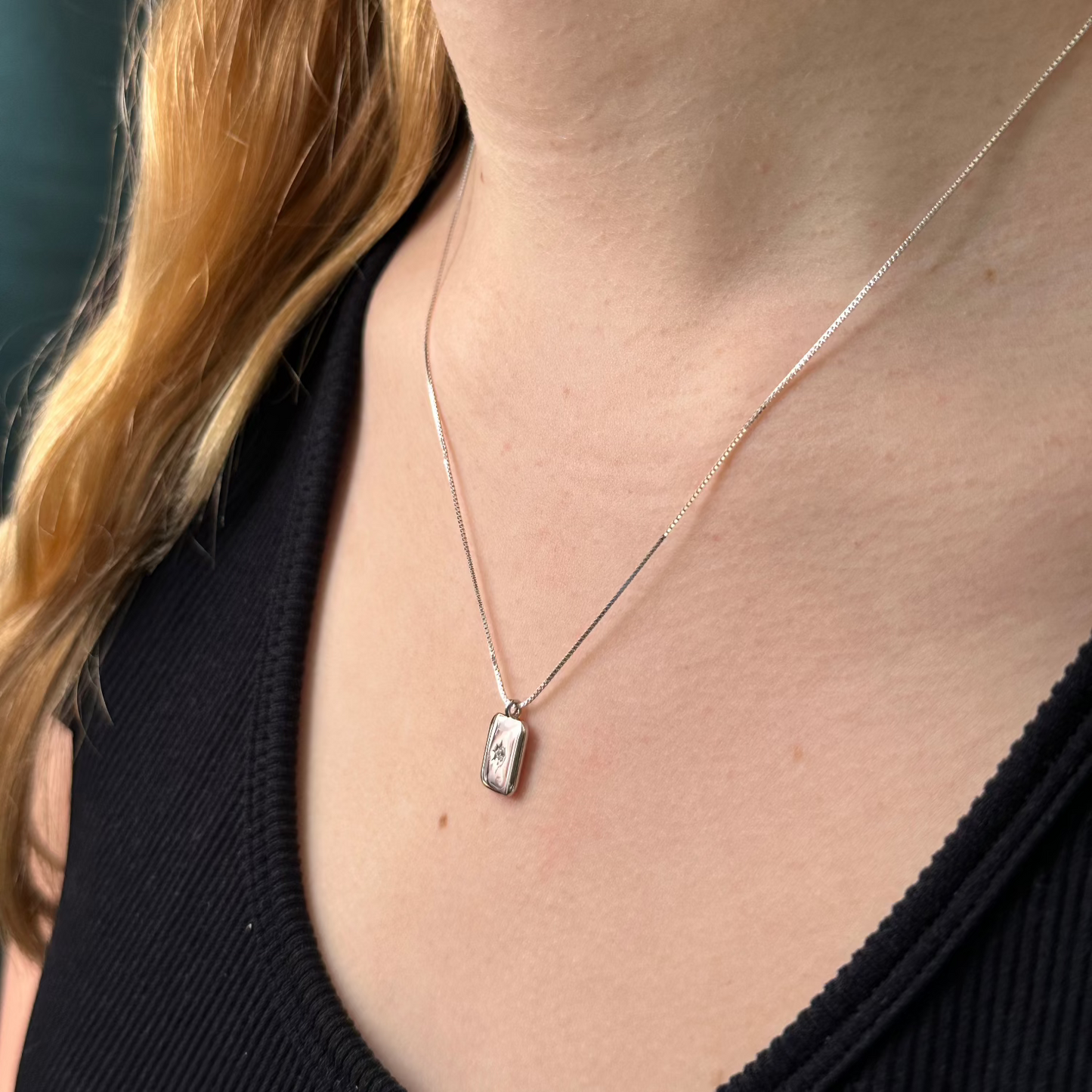 Halo Gemstone Token Pendant Necklace