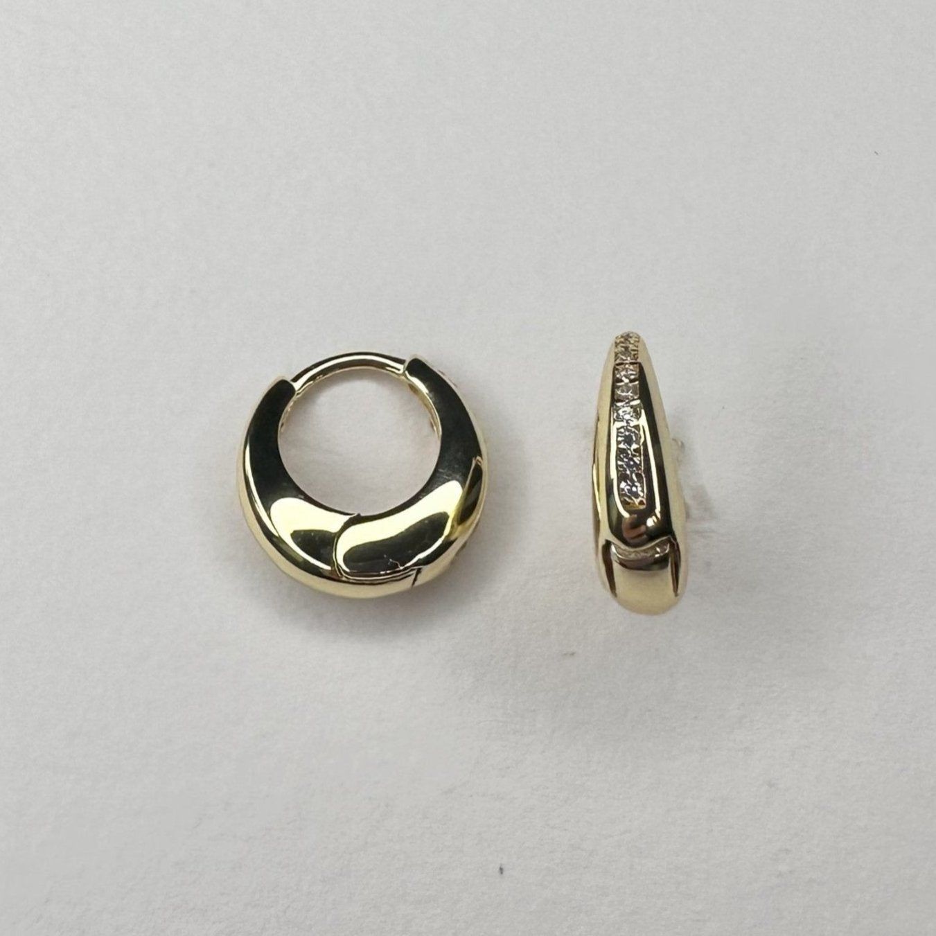 Silhouette Gemstone Huggie Earrings