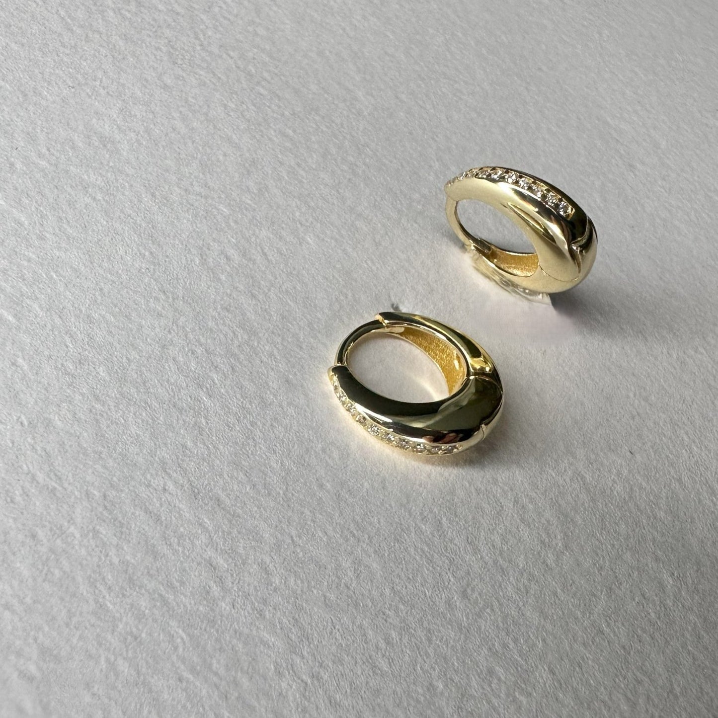 Silhouette Gemstone Huggie Earrings