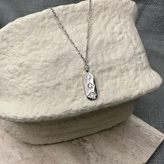 Trio Gemstone Token Necklace