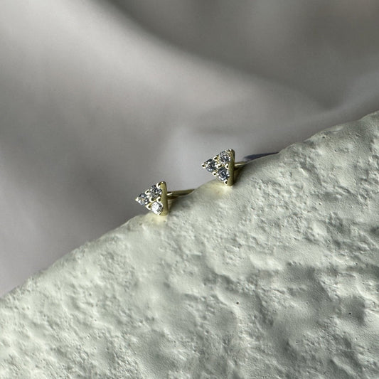 Aurae Mini Triangle Gemstone Earrings