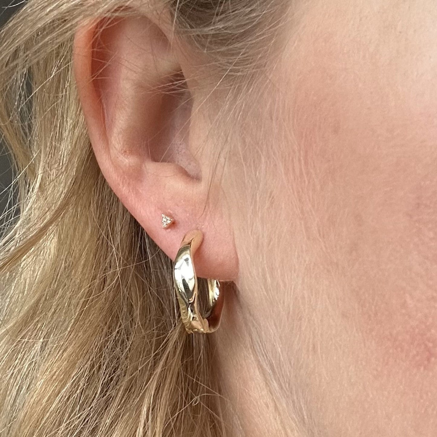 Organic Chunky Statement Gold Hoop