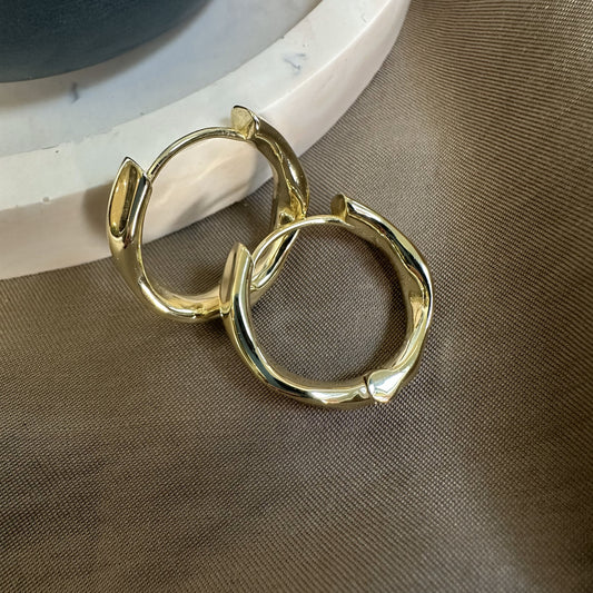 Organic Chunky Statement Gold Hoop